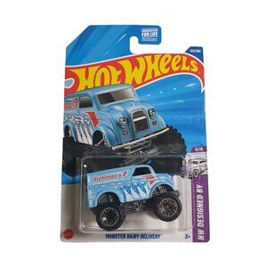 Hot Wheels Monster Dairy Delivery Blue HW Designed By 5/5 Die-Cast Model NIB
